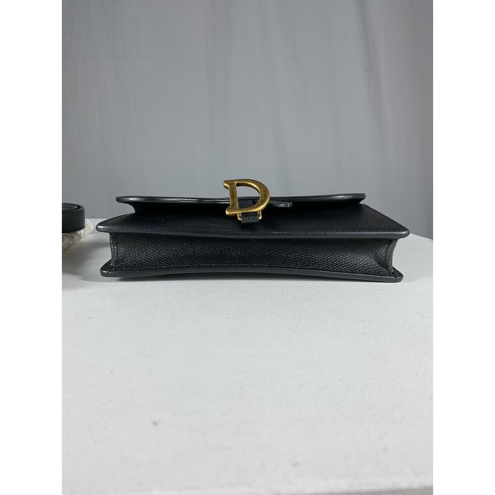 Dior 'Saddle' Black Leather Rectangular Leather H… - image 6